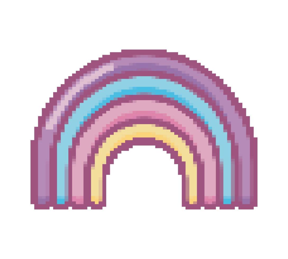 rainbow pixel art vector