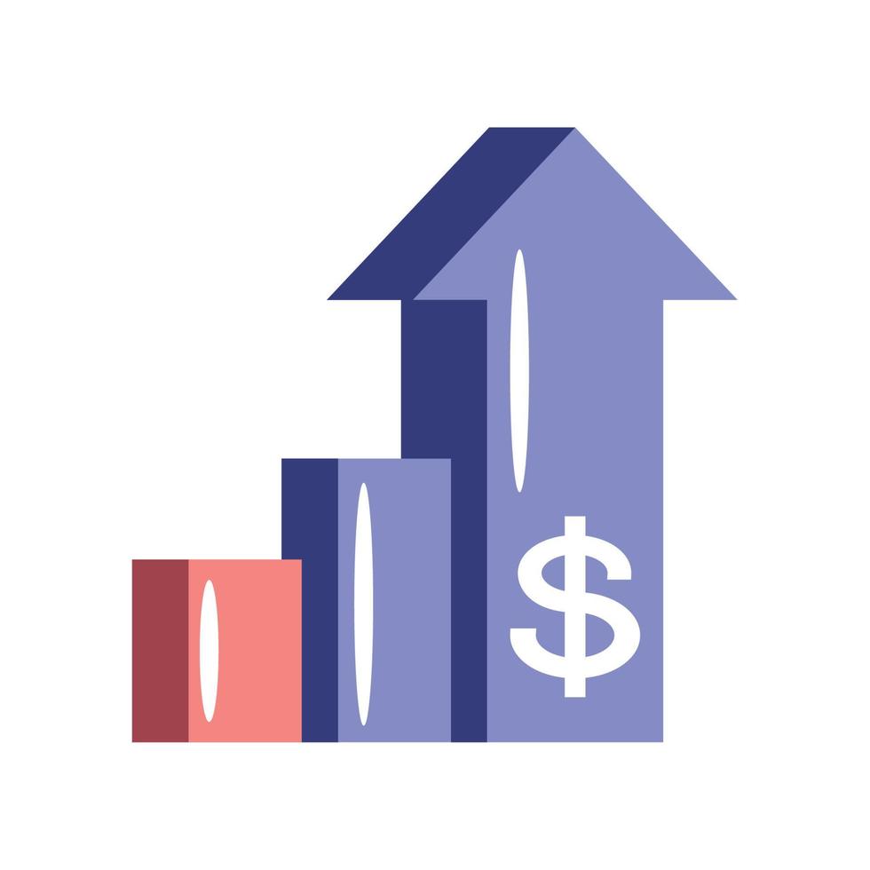 money income growth chart vector