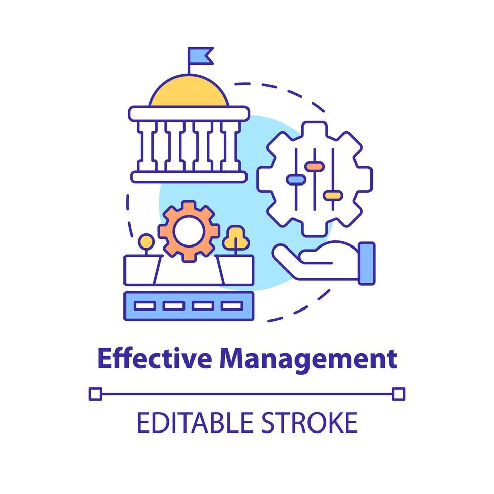 Effective management concept icon. Government regulation. Maas introduction component abstract idea thin line illustration. Isolated outline drawing. Editable stroke. vector