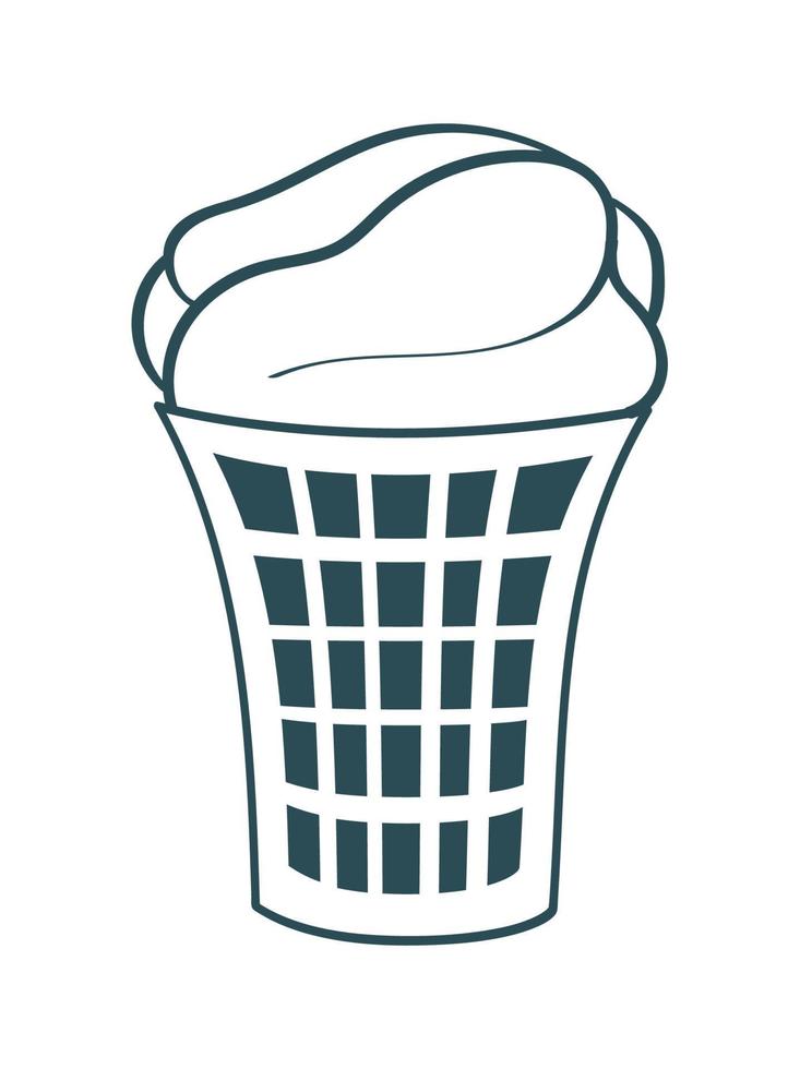 laundry basket with clothes vector