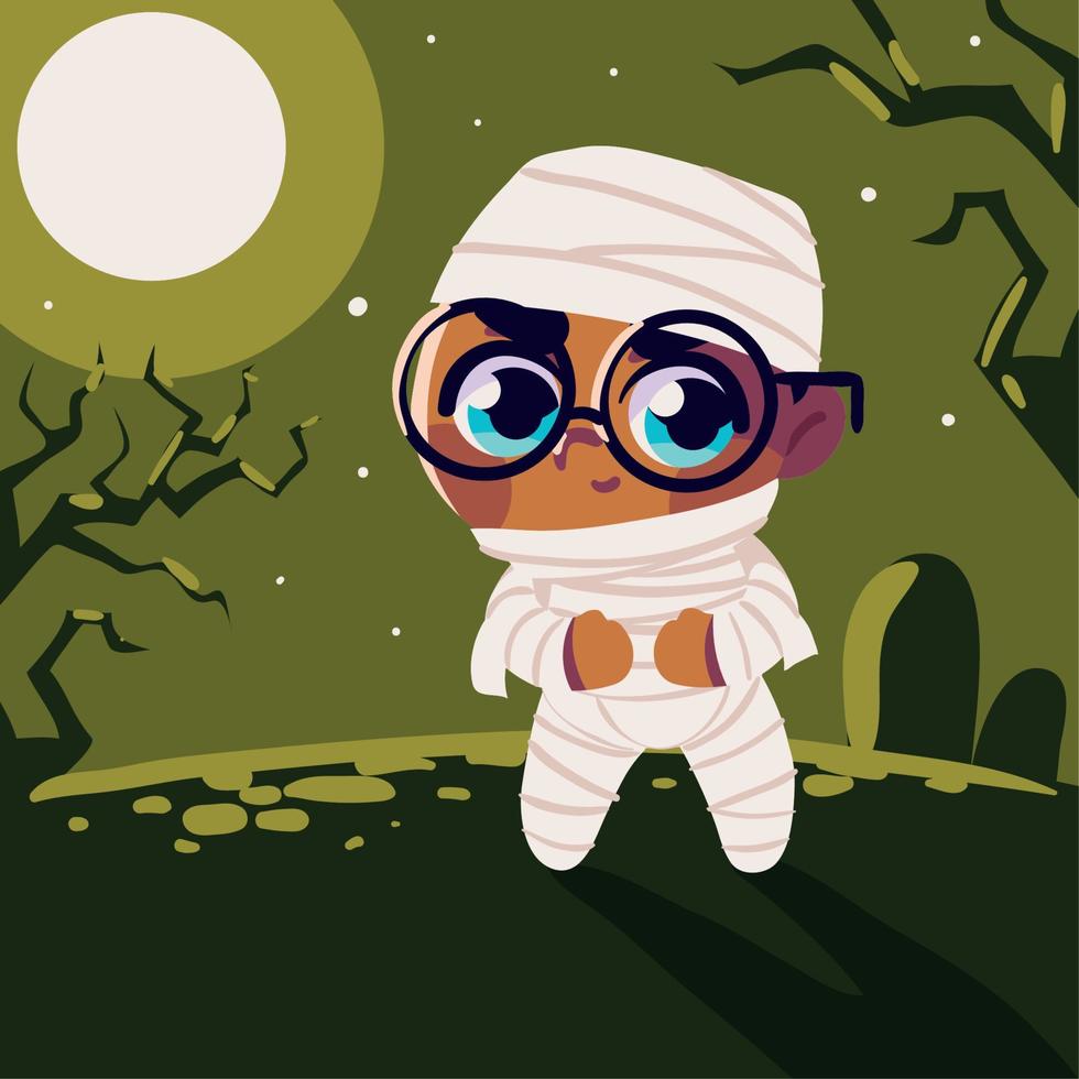 boy with mummy costume vector