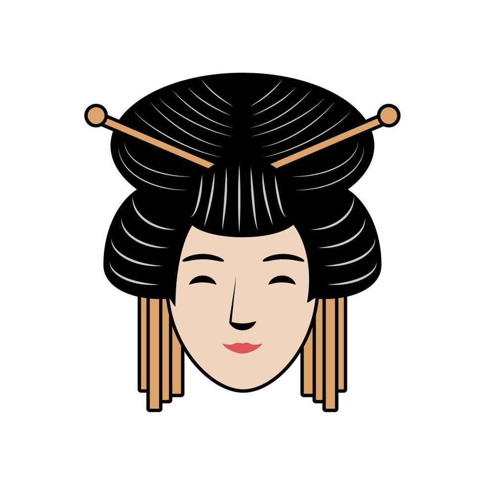 geisha personaje japones vector