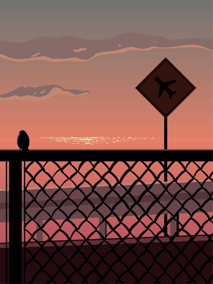 anime airport road vector