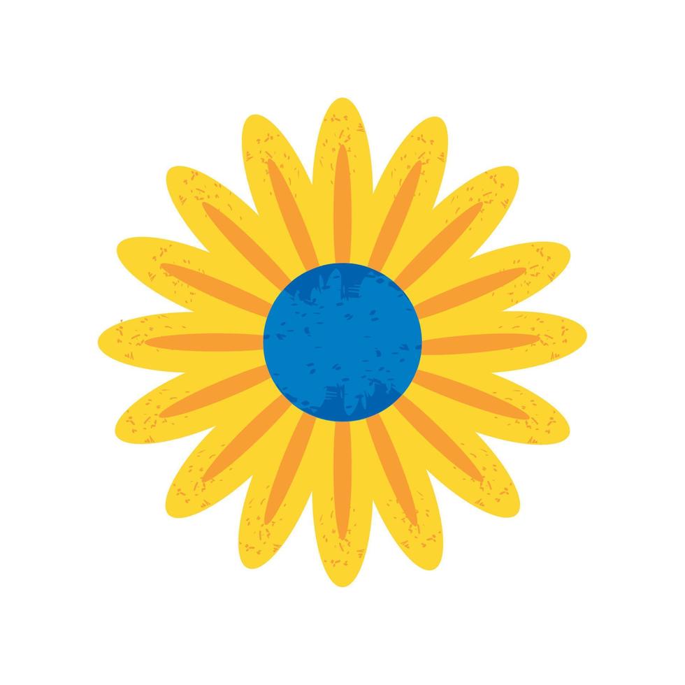 flor, amarillo, icono, aislado vector