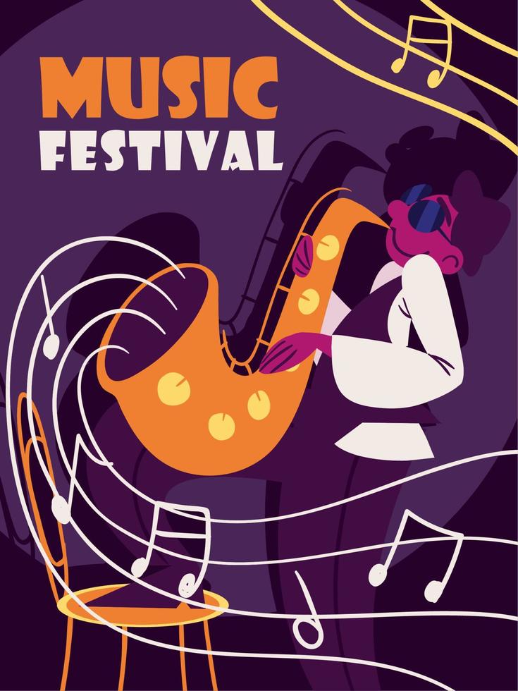 cartel del festival de música, diseño vector