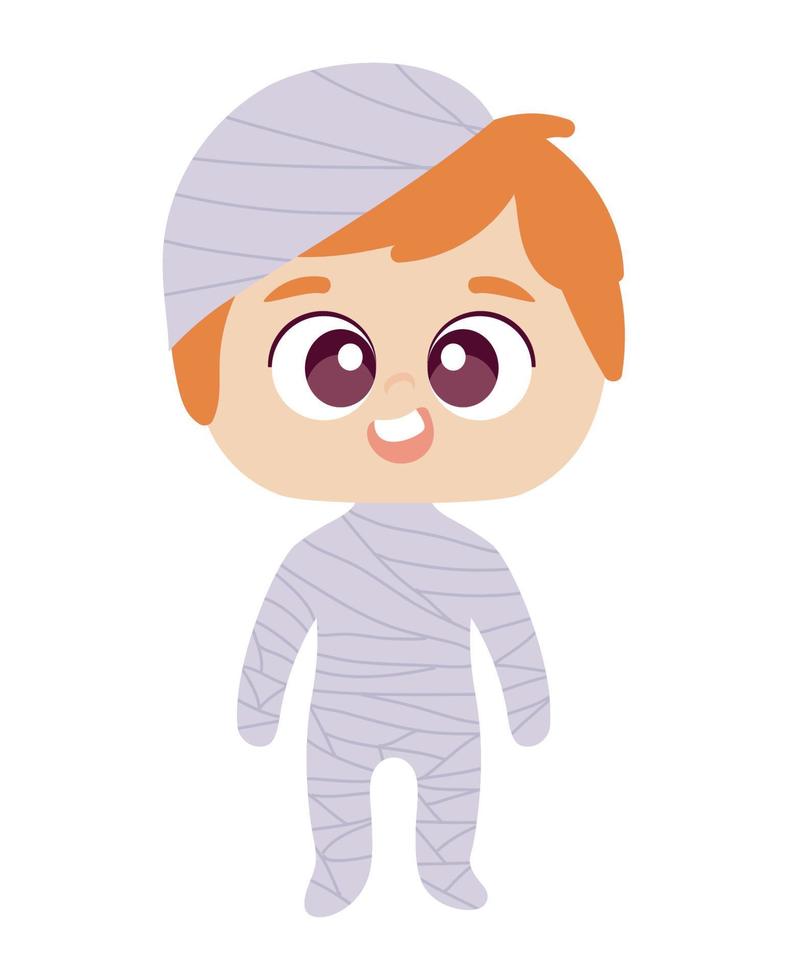 boy mummy halloween vector