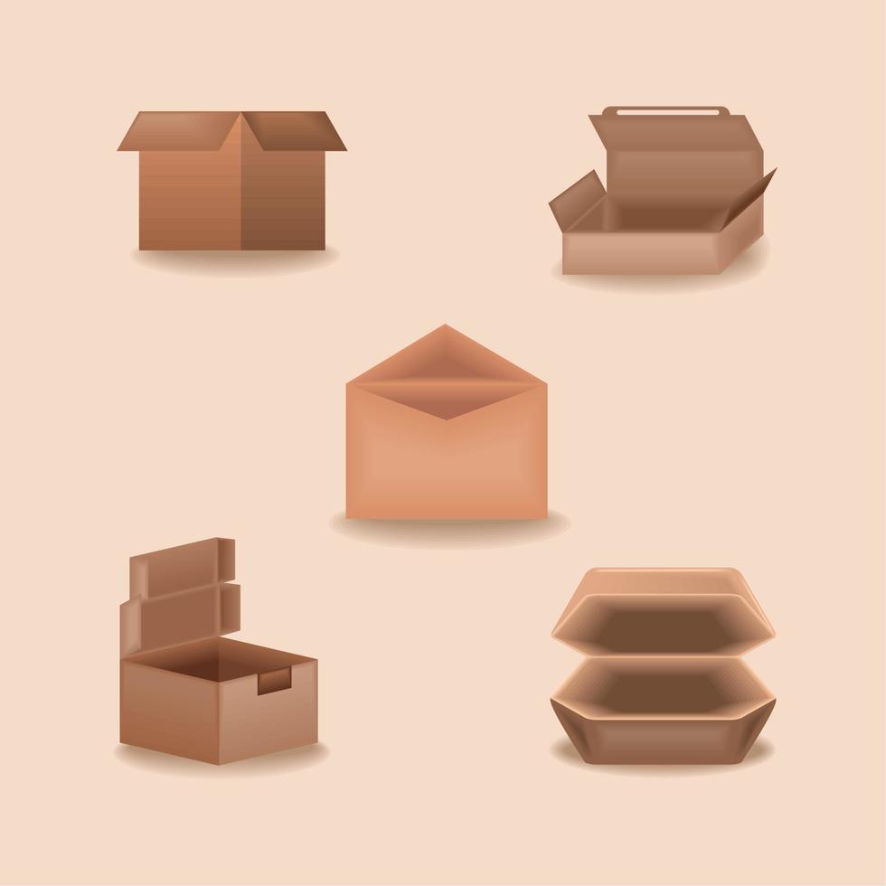 eco packaging mockup, set vector