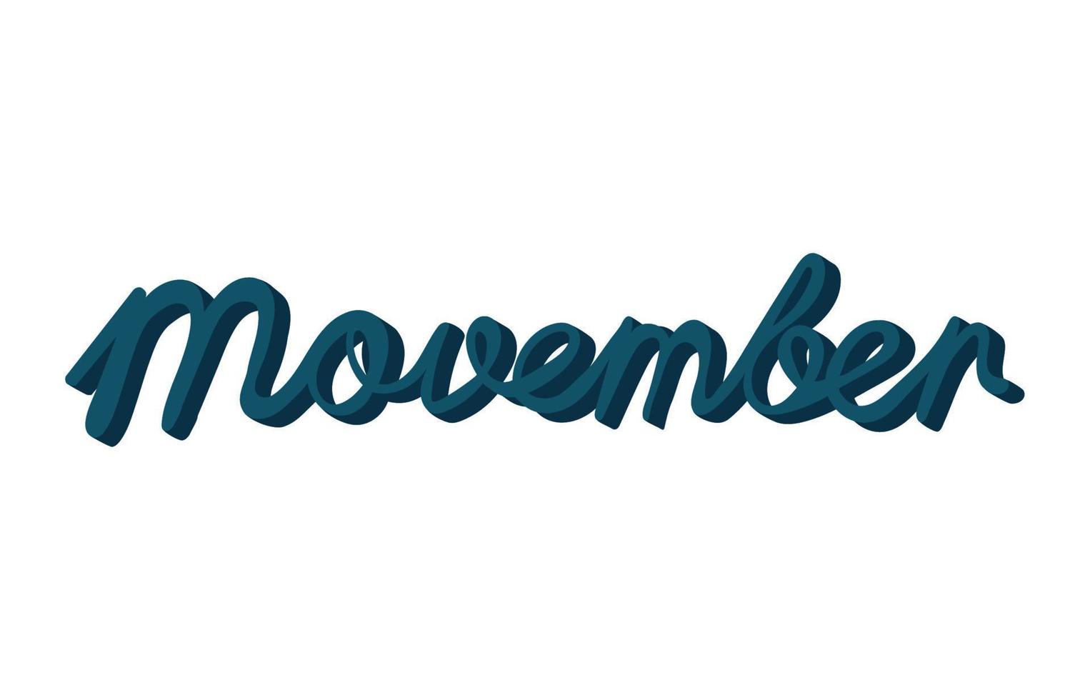 diseño aislado de la palabra movember vector