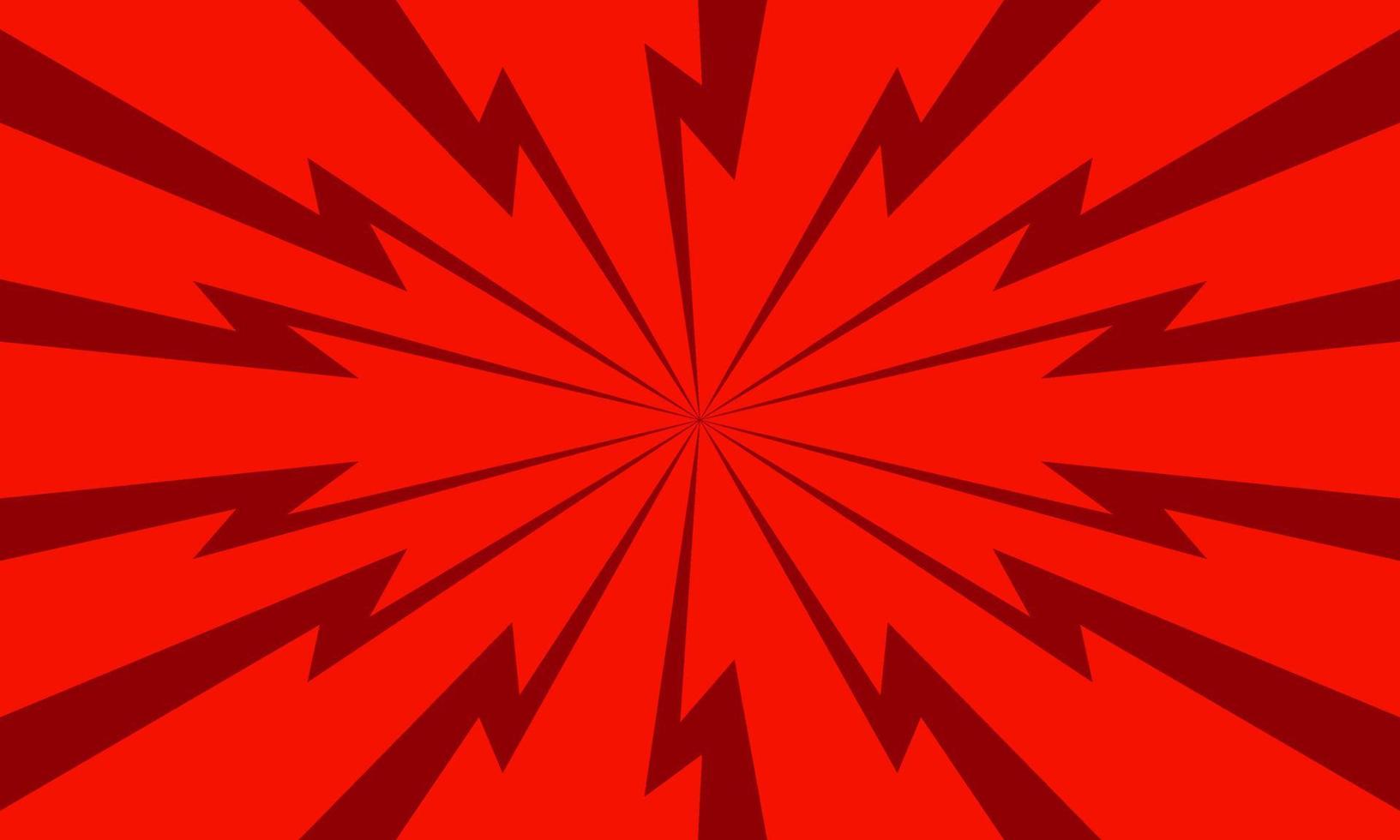 Luminous red lightning background. Comic book, pop art style. Vector illustration