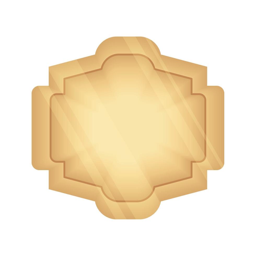 gold badge flat icon vector