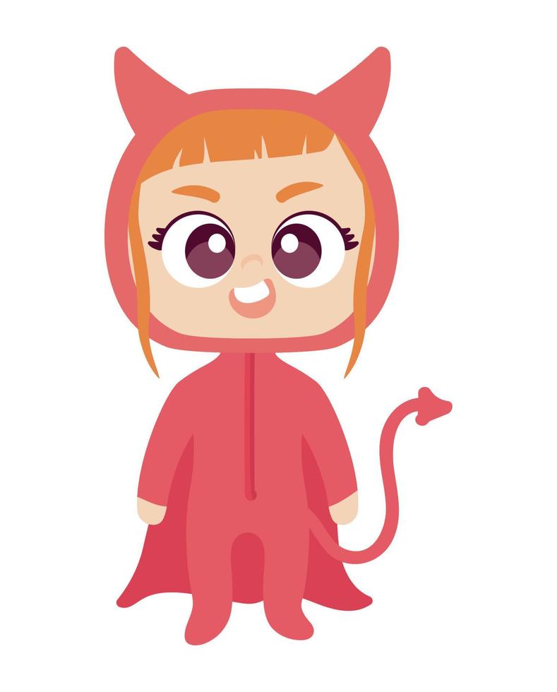 girl devil halloween vector