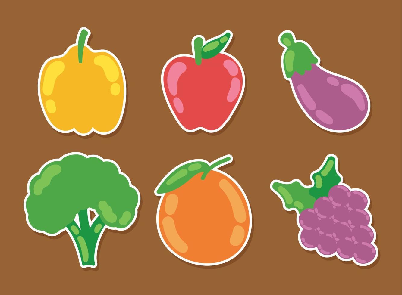 iconos, pegatina, alimento sano vector