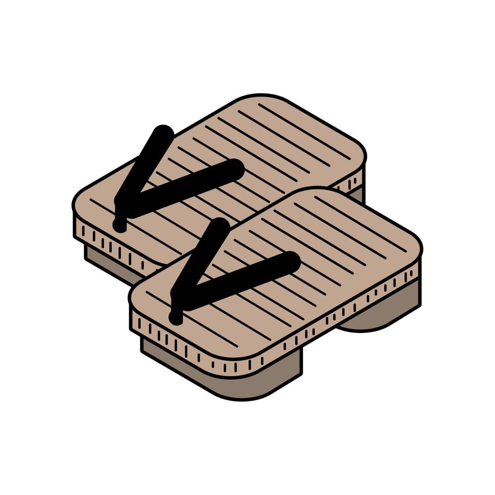 wooden sandals japanese vector
