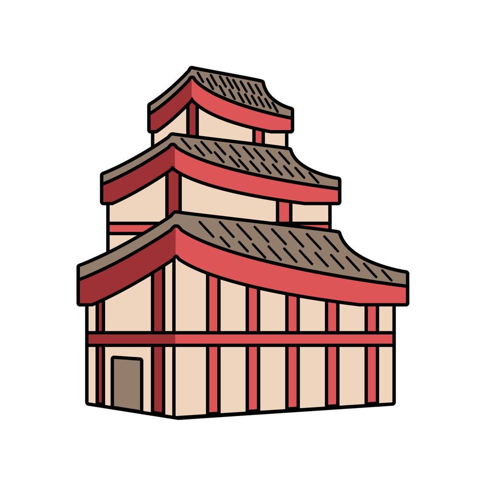 templo pagoda japonesa vector