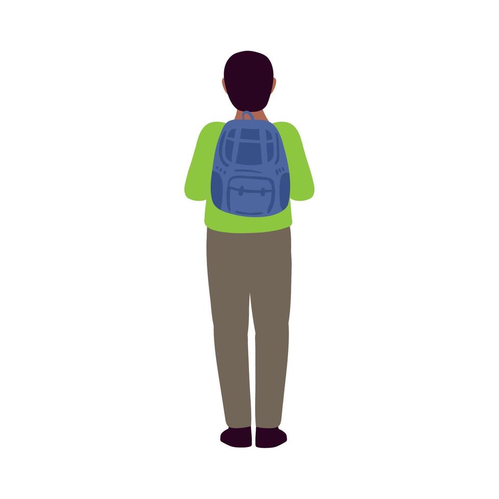 back view student with bag vector