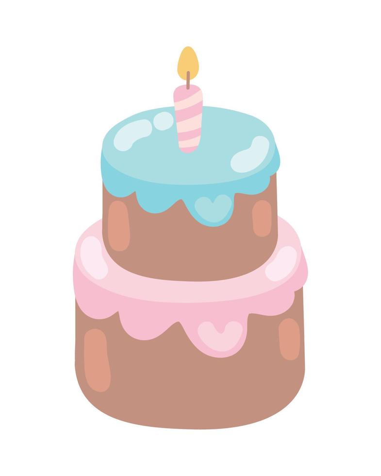 pastel de cumpleaños, garabato, icono vector