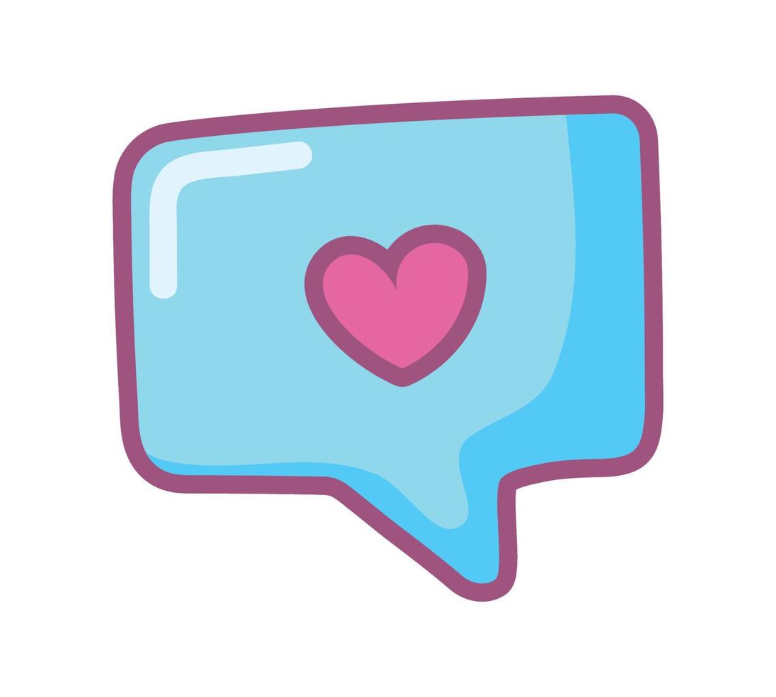 speech bubble heart cartoon vector