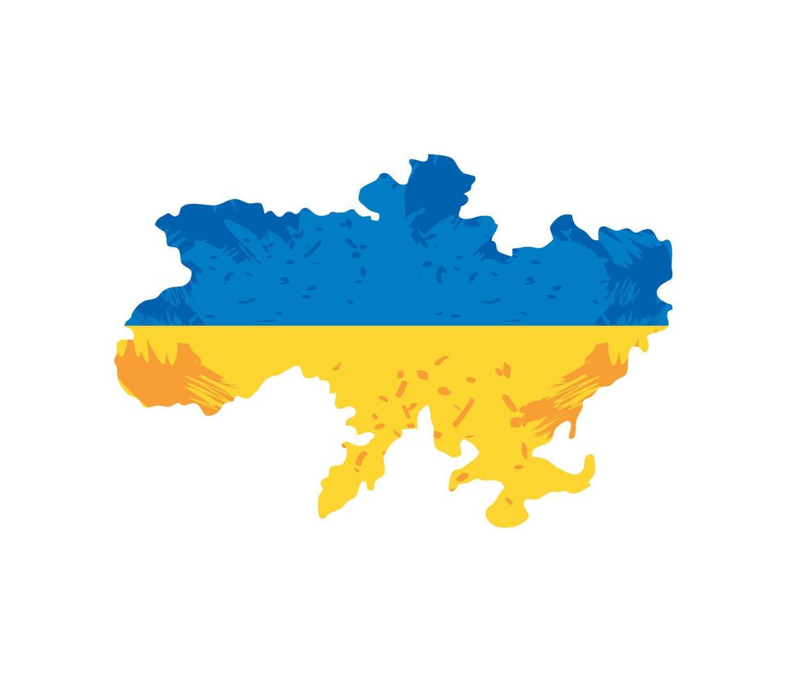 mapa y bandera de ucrania vector