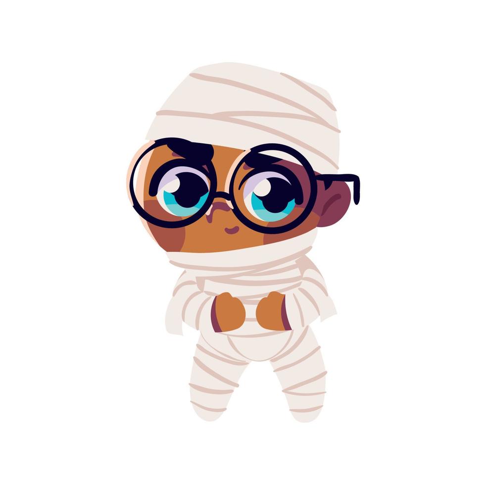 boy wearing mummy costume vector