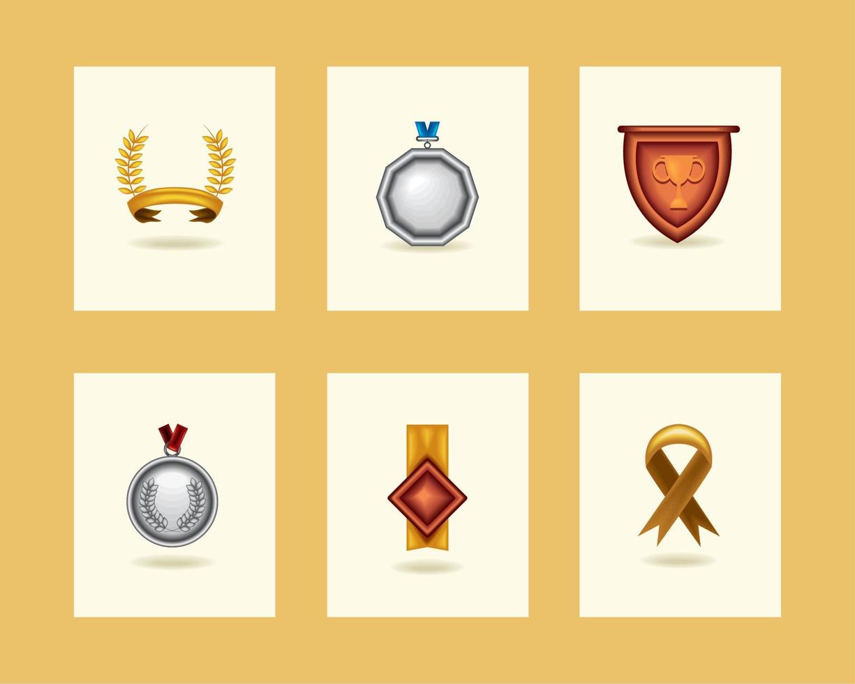 realistic awards and medals vector
