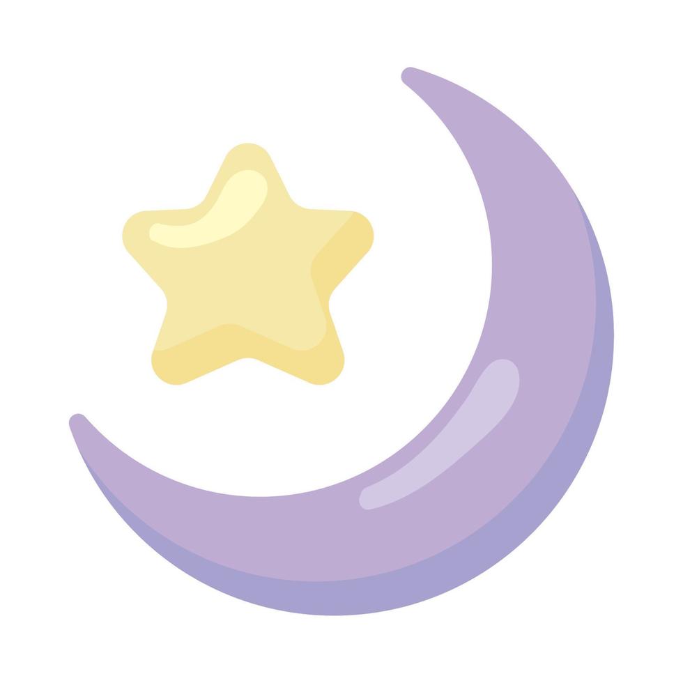 crescent moon and star vector