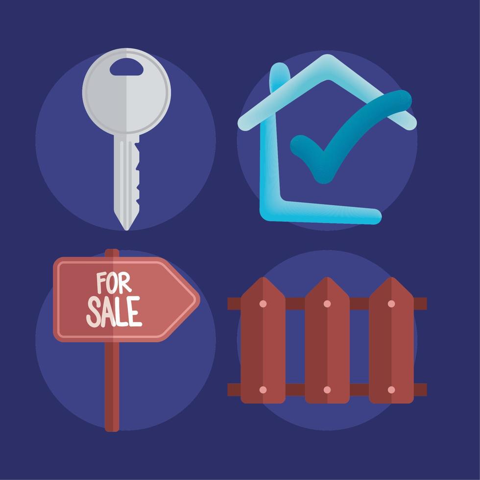 icon set real estate vector