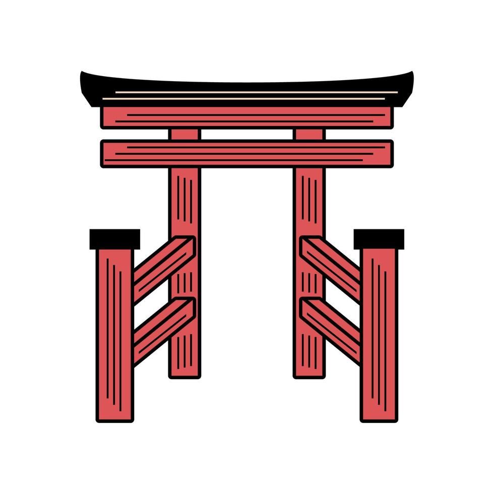 japanese gate torii vector