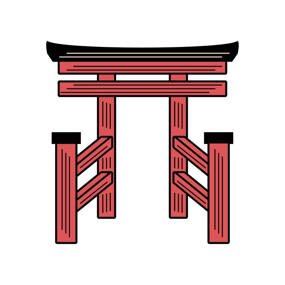 puerta japonesa torii vector