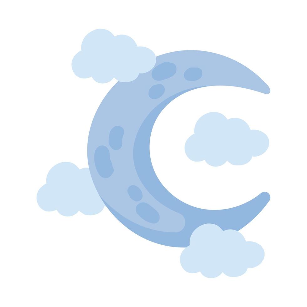 moon and clouds vector