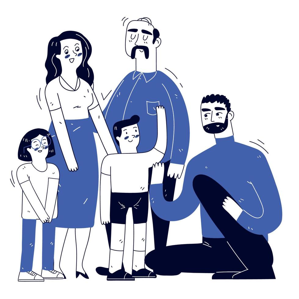 family together characters vector