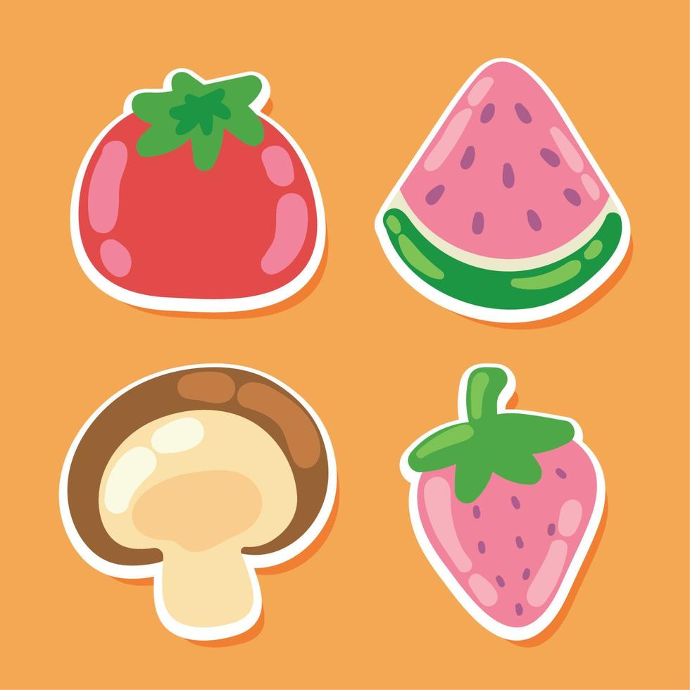 set of healthy food vector