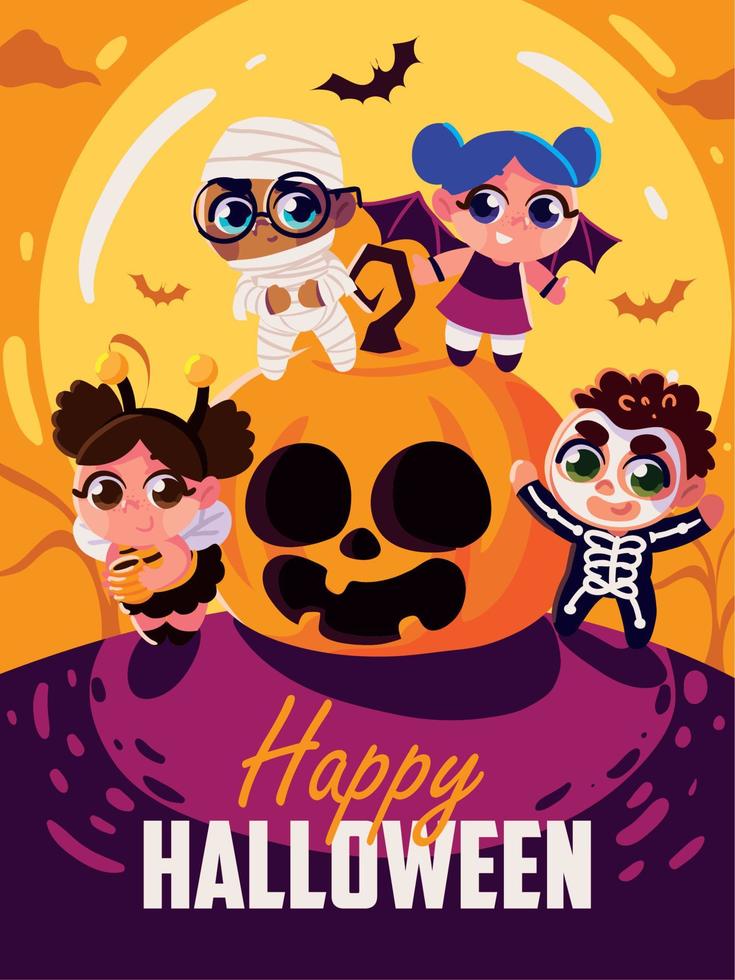 happy halloween poster vector