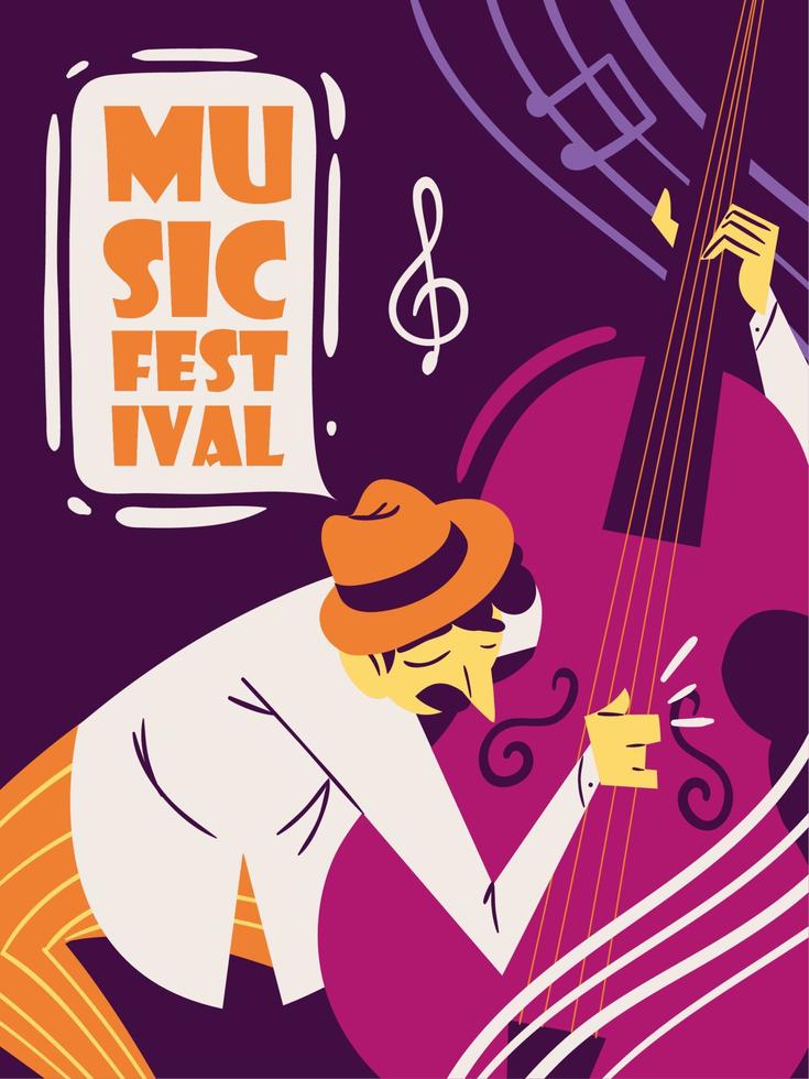 music festival poster, vector