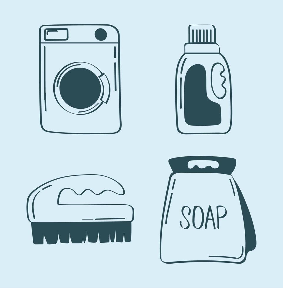 set of laundry vector