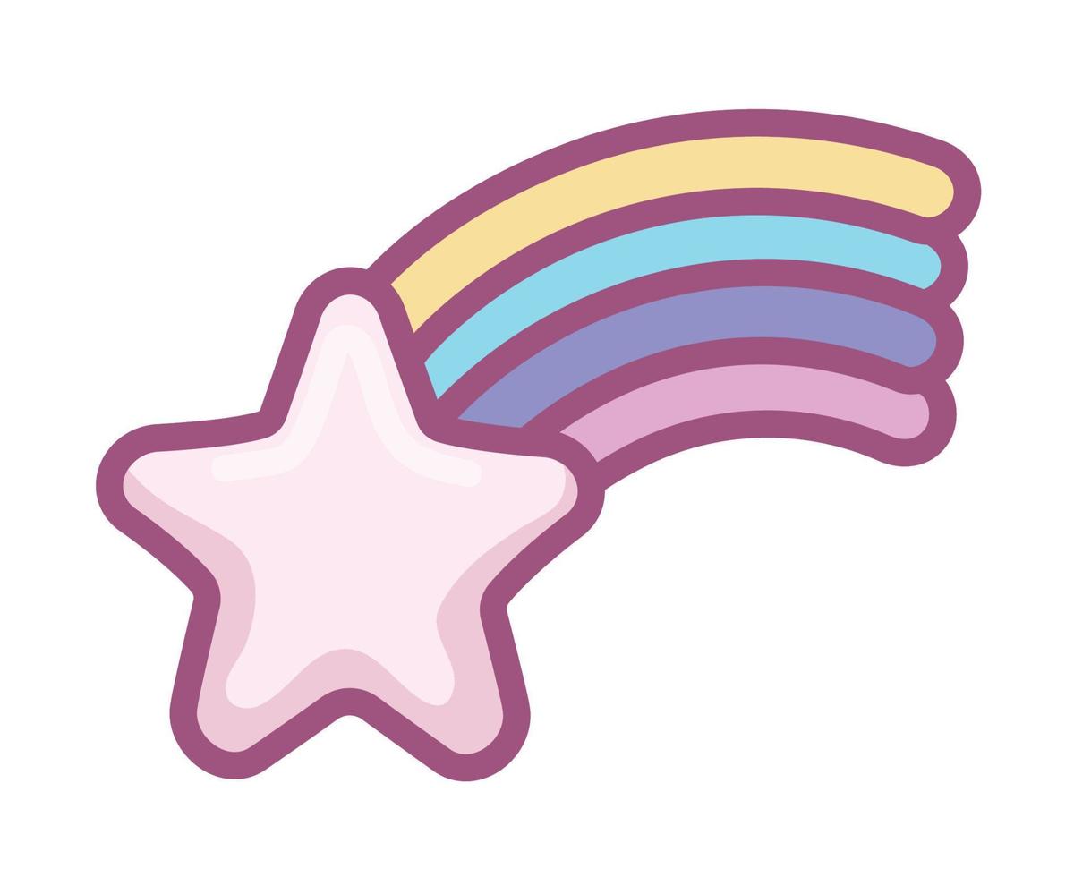 shotting star cartoon icon vector