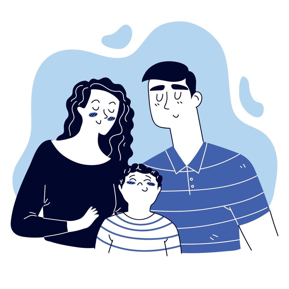 family portrait, line art vector