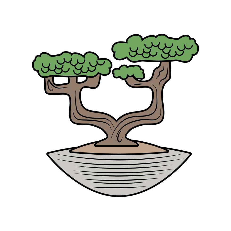 bonsai arbol japones vector