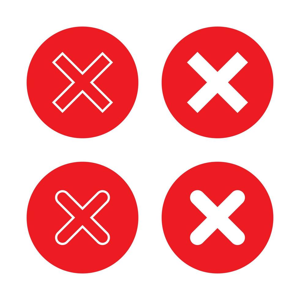 X icon vector isolated on circle background. Cross, wrong, error sign symbol