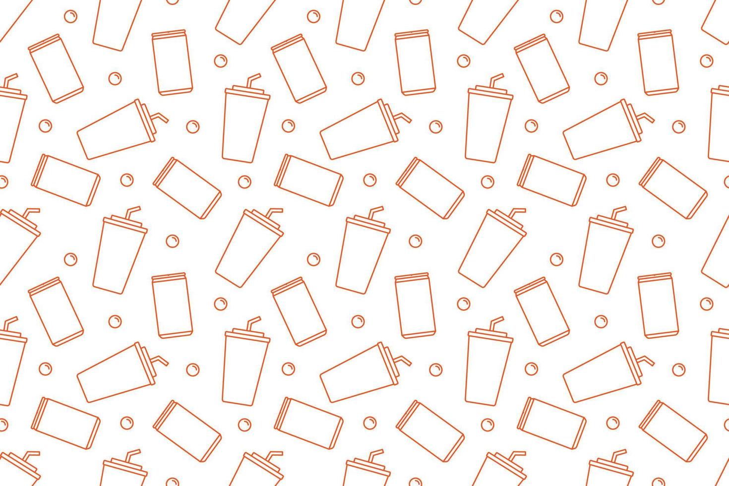 Soft drink soda line seamless pattern vector