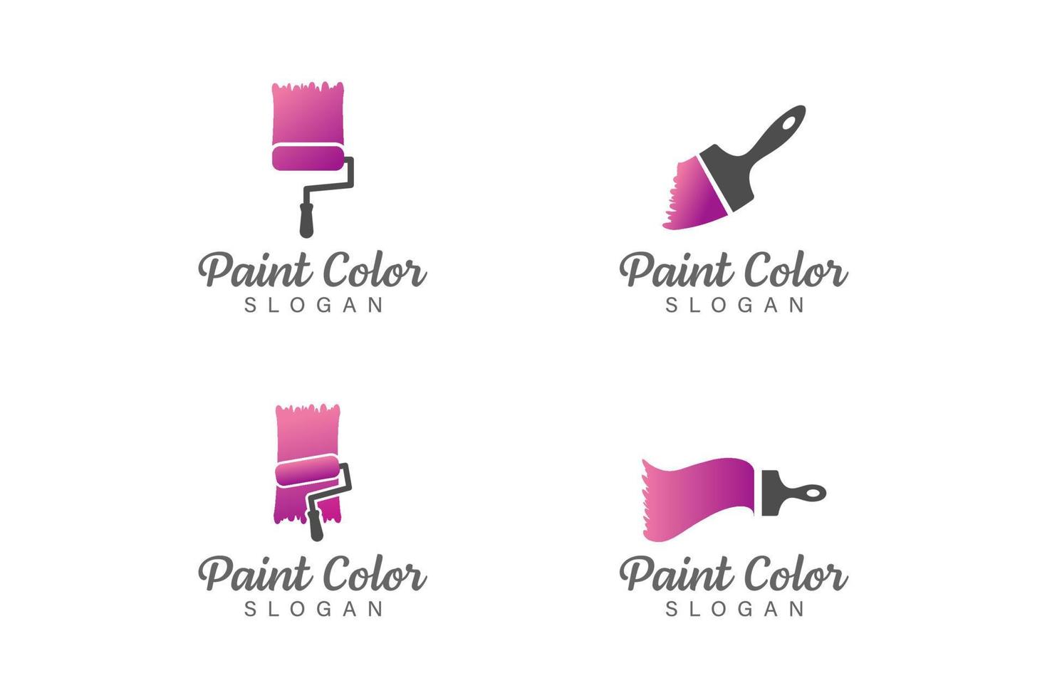 Paint color brush logo design vector collection