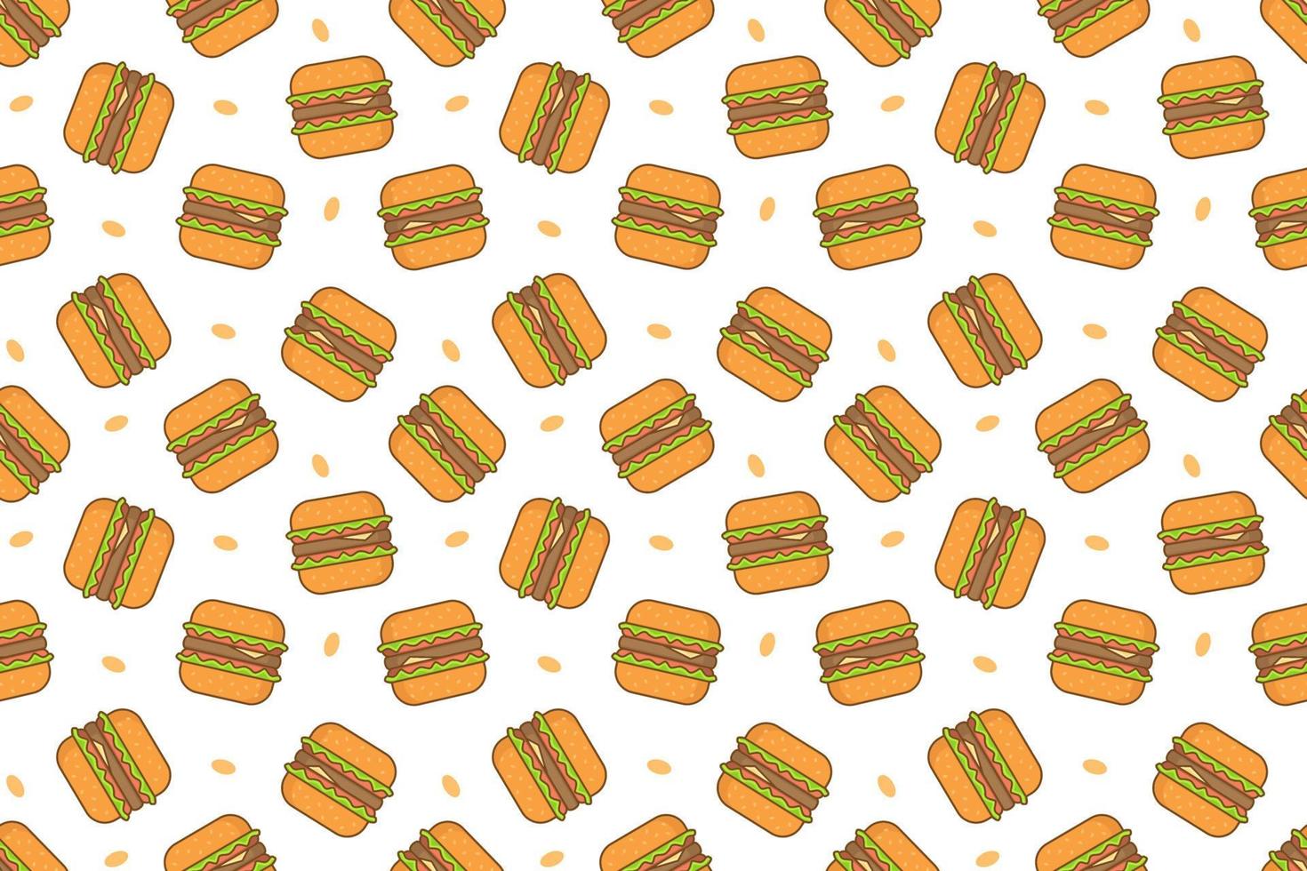 Fast food burger seamless pattern vector