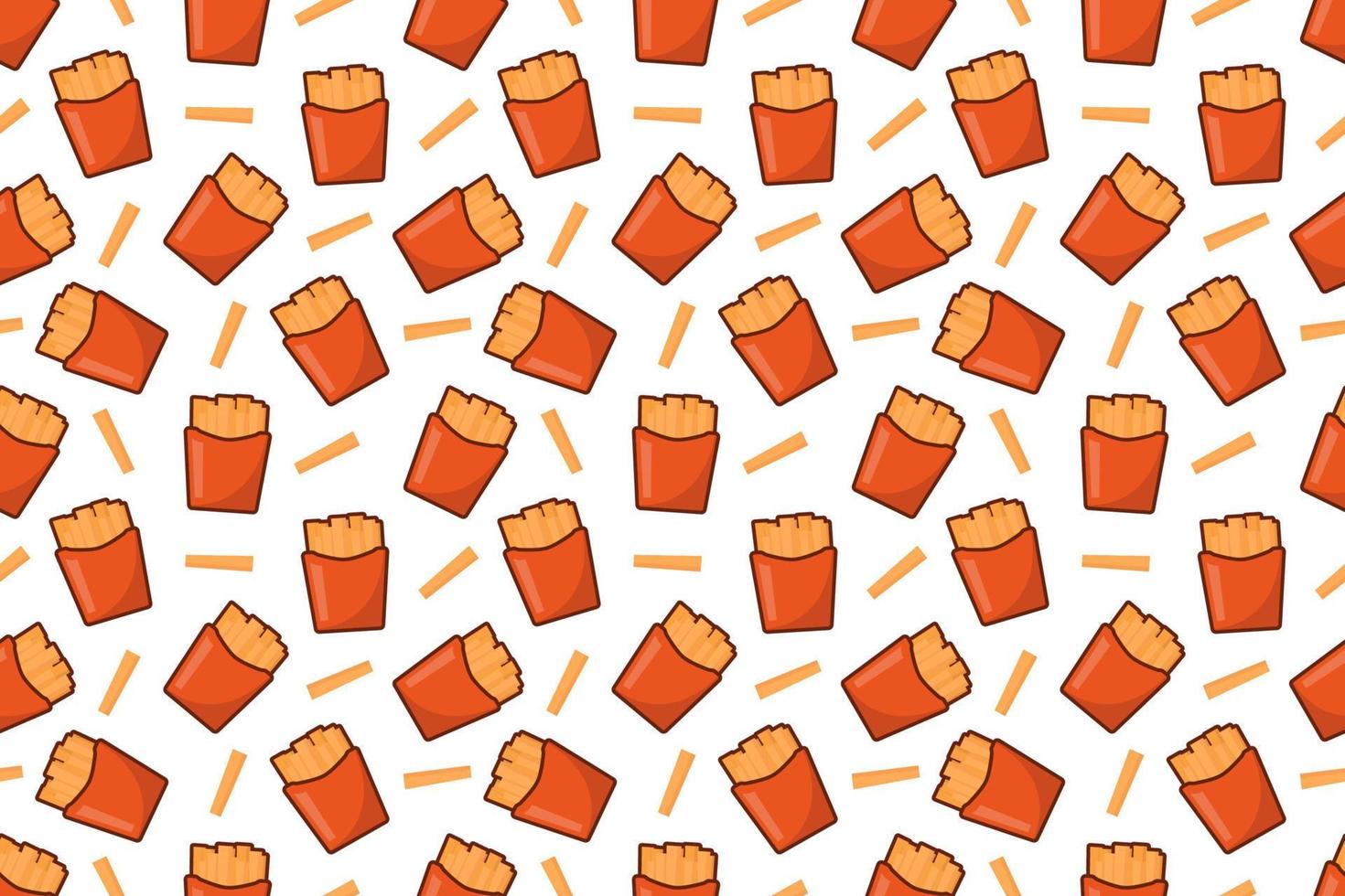 Fast food french fries seamless pattern vector