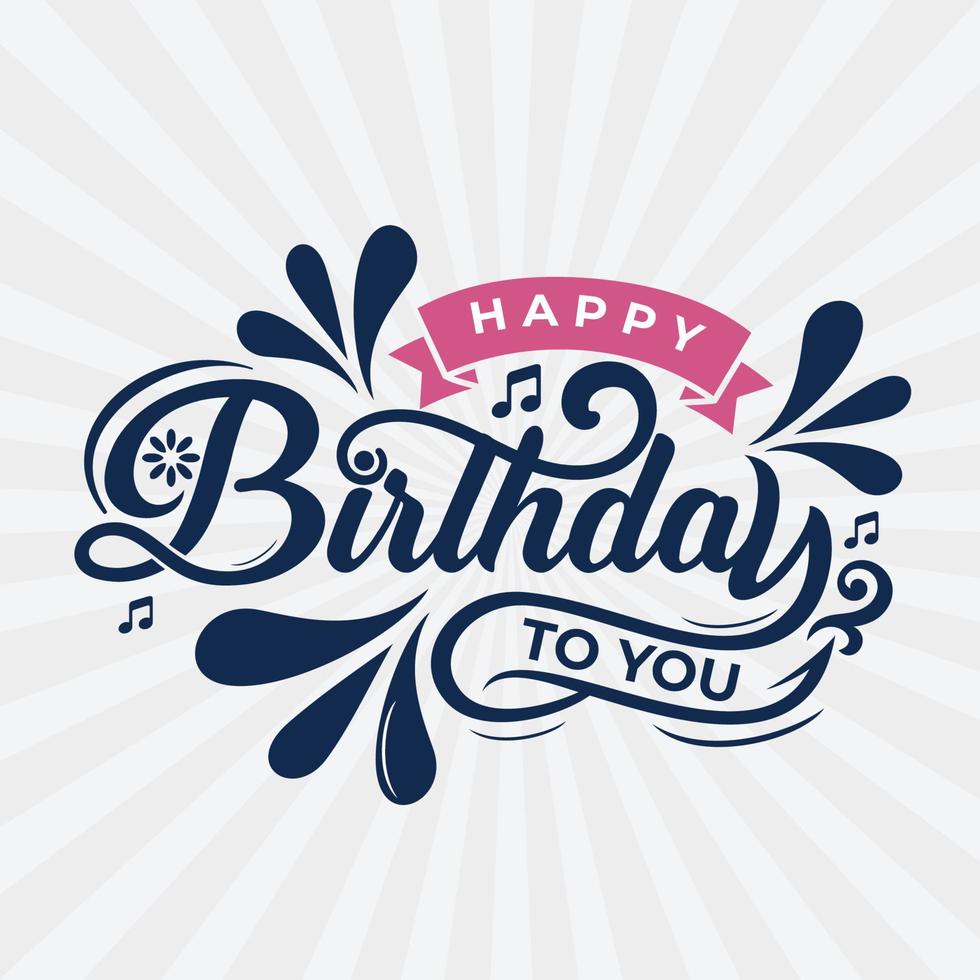 diseño de letras de feliz cumpleaños vector