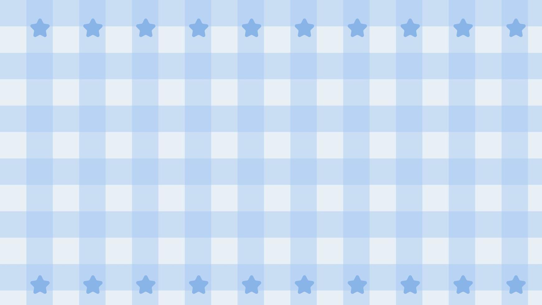 aesthetic pastel blue with star gingham, checkers, plaid, checkerboard wallpaper illustration, perfect for wallpaper, backdrop, postcard, background, banner vector