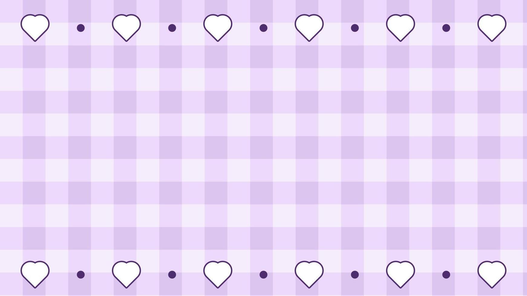 aesthetic purple with heart gingham, checkers, plaid, checkerboard wallpaper illustration, perfect for wallpaper, backdrop, postcard, background, banner vector