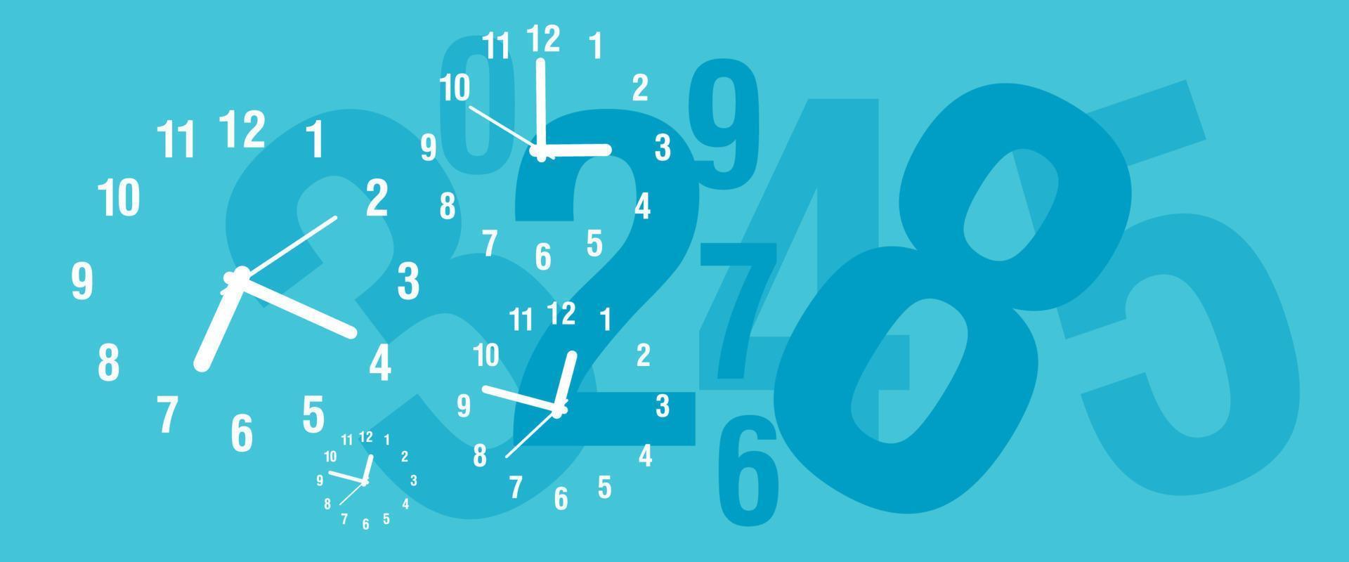 Time clock vector illustration design