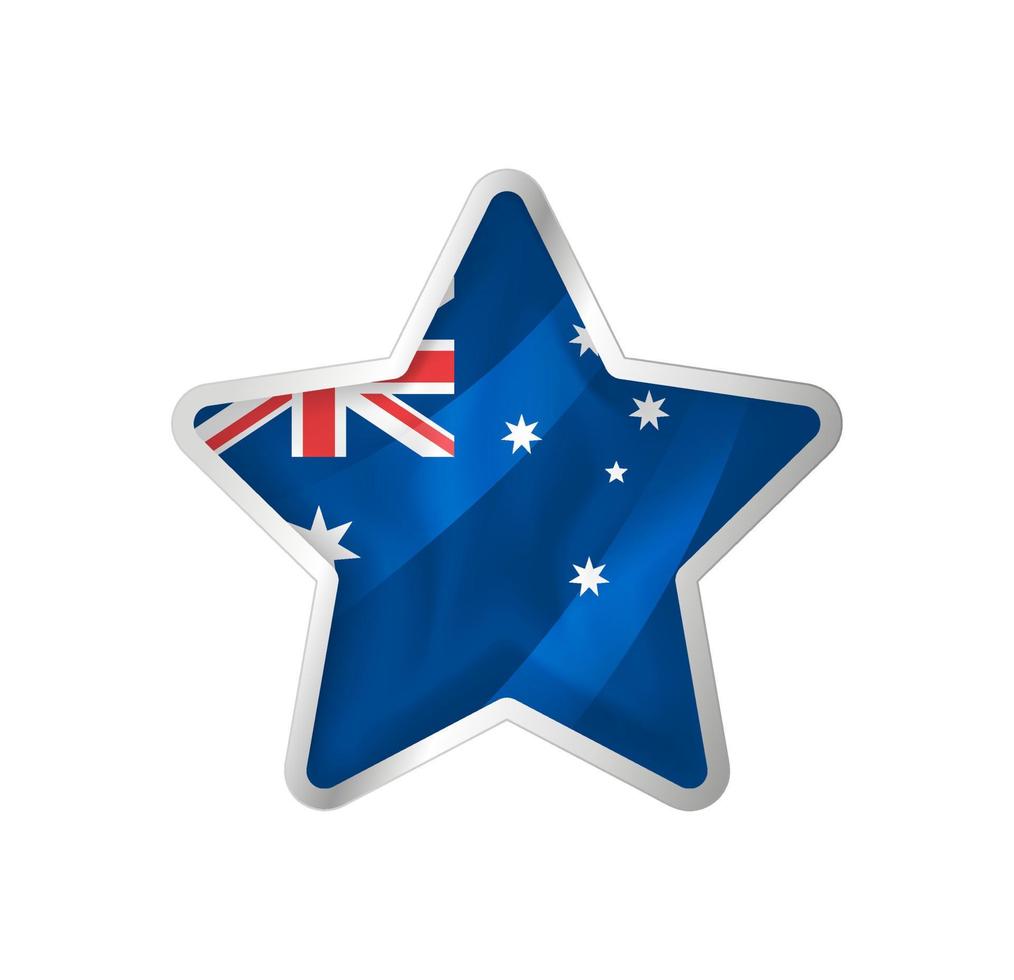 bandera de australia en estrella. estrella de botón y plantilla de bandera. fácil edición y vector en grupos. Ilustración de vector de bandera nacional sobre fondo blanco.