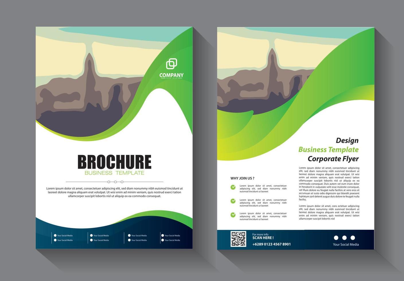 brochure flyer business template with modern idea vector