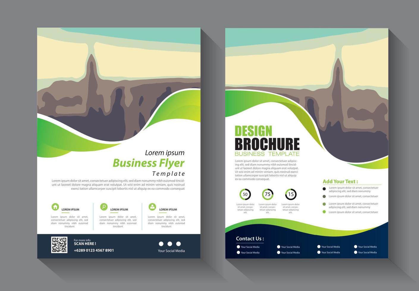 brochure flyer business template with modern idea vector