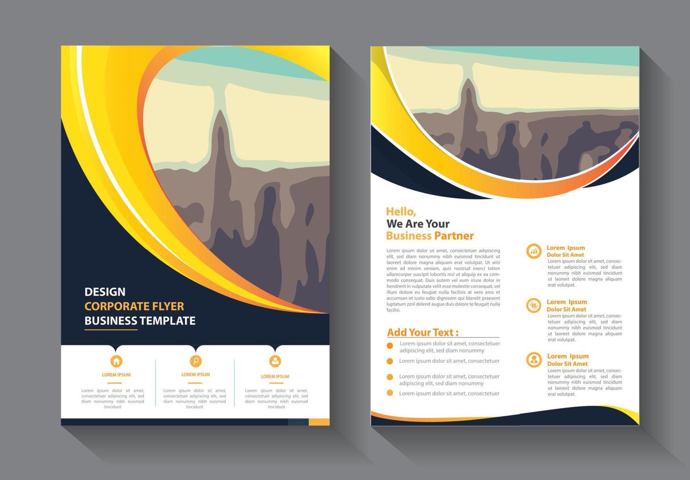 brochure flyer business template with modern idea vector